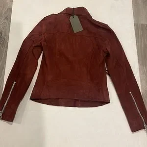 ライダースジャケット All Saints - SUEDE DALBY BIKER CHERRY OAK RED WL250T ALLSAINTS DALBY SUEDE BIKER (NWT JACKET Cherry Oak Red Size